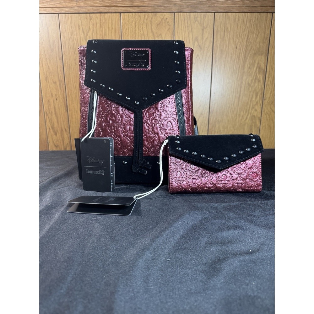 Loungefly Happily Never After Metallic Disney Villians mini Backpack W/ Wallet